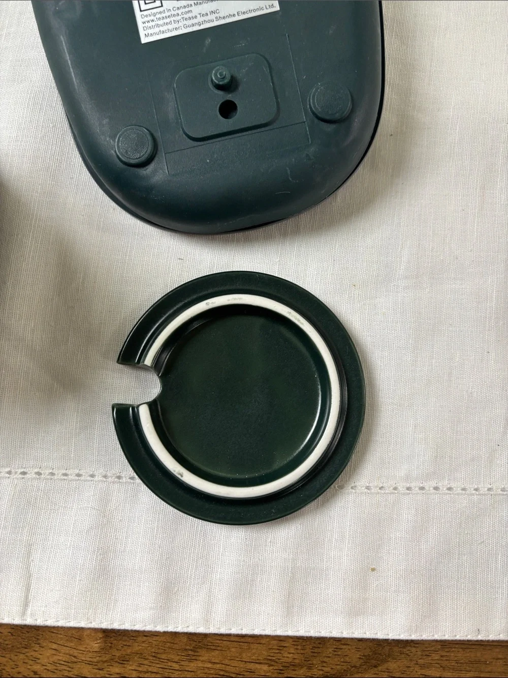 Tease Electric Mug Warmer Set in Deep Green with Lid and Spoon